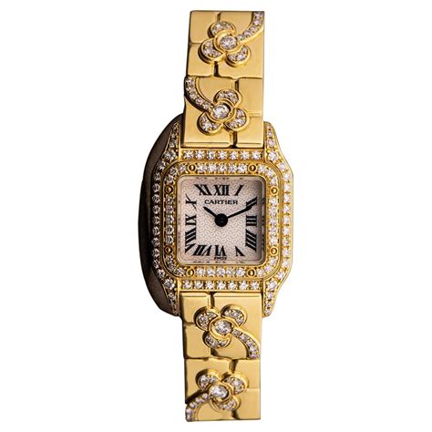 panthere de cartier mini gold|cartier panthere gold diamond watch.